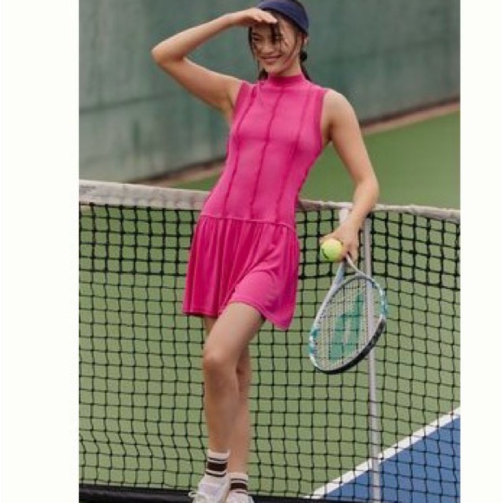 Vibrant Pink Sleeveless Mini Dress